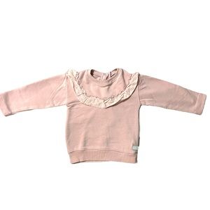7 For All Man Kind Pink Ruffle Long Sleeve Pullover Crewneck Little Girl Toddler